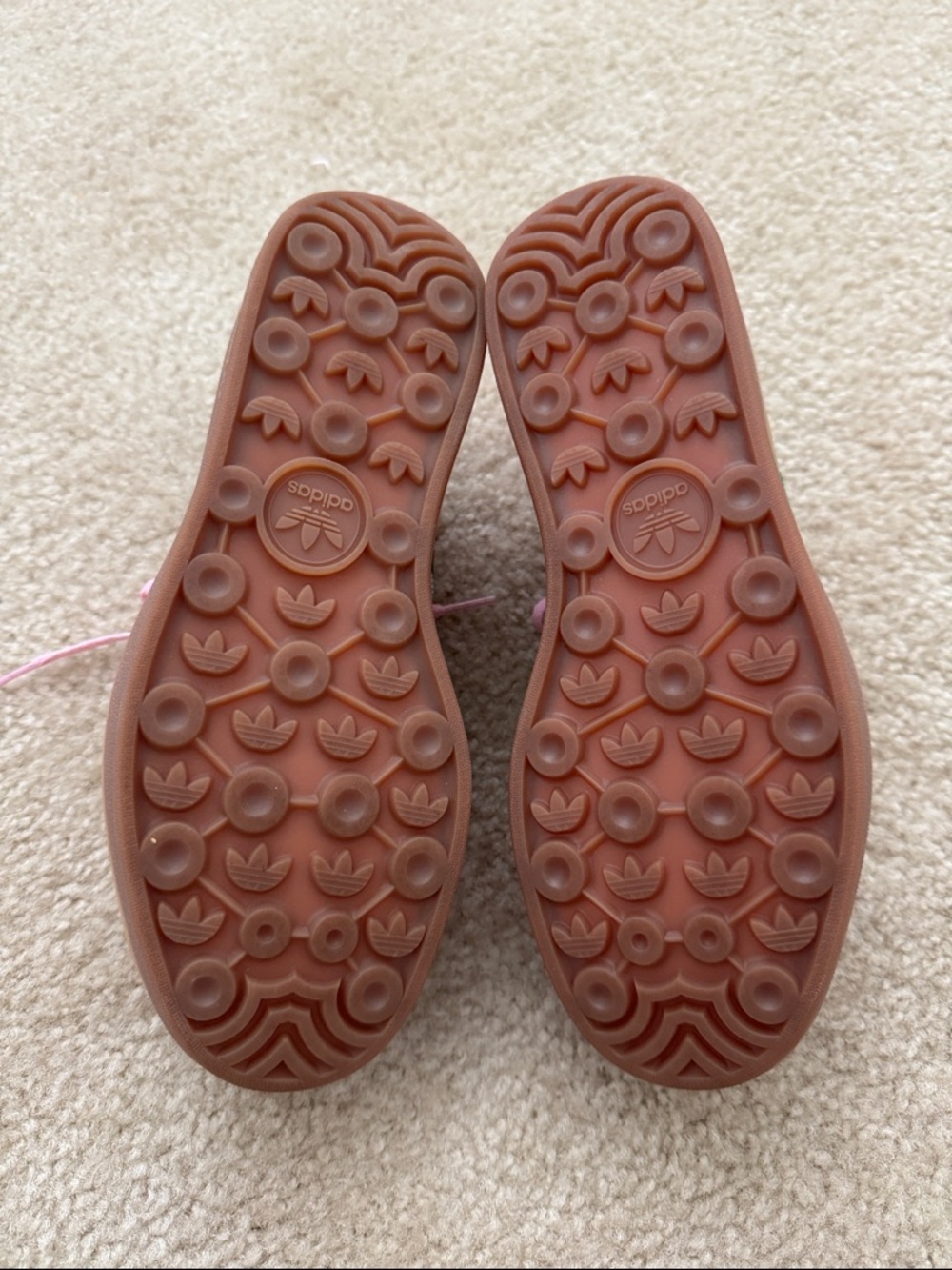 adidas Pink Suede Sneakers with Green Stripes - Picture 3 of 3